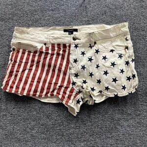 Forever 21 Shorts Womens Size 31 White American Flag Stars Stripes Denim Casual